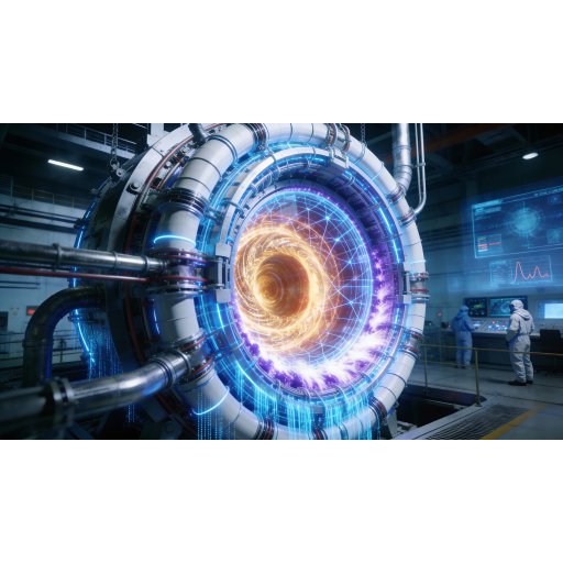 托卡马克环形腔内金色等离子体形成剧烈涡流