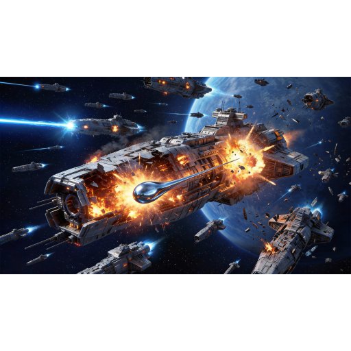 被水滴击穿的太空巨舰发生殉爆