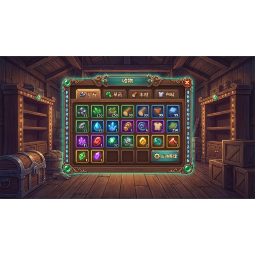 材料仓库，武侠界面